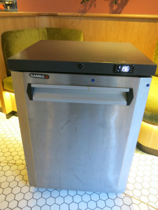Gamko Anthracite Single Door Undercounter Bottle Cooler, Model LG3/150LCS, S/N 202323000164. Size H84 x W60 x D55cm.