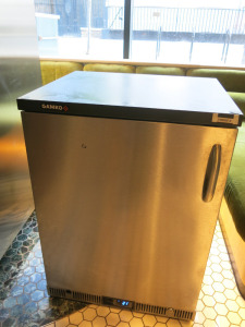 Gamko Anthracite Single Door Undercounter Bottle Cooler, Model GF/100LSCS, S/N 202320000081. Size H84 x W64 x D55cm.
