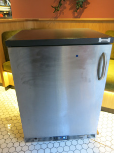 Gamko Anthracite Single Door Undercounter Bottle Cooler, Model GF/100LSCS, S/N 202320000082. Size H84 x W64 x D55cm.
