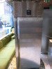 Williams Stainless Steel Single Door Upright Fridge, Model HJ1SA HC R3, S/N 2302/963220. Size H196 x W73 x D82cm.