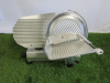 Sirman Meat Slicer, Model SMART 300, S/N 20BAJI1467. NOTE: missing handle & on/off switch requires attention.