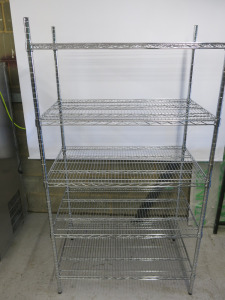Chrome Wire 5 Tier Shelving Unit, Size H182 x W100 x D60cm.