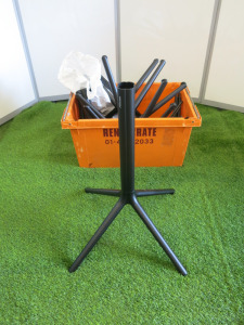 6 x Pedrail Designed by Patrick Jouin Black Cast Metal Table Bases. NOTE: appear unused and dismantled, crate not inlcuded.