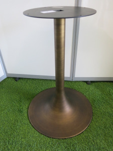3 x Boxed New Burnished Brass Metal Tulip Pedestal Base & 1 x Used. Size H70 x Dia 35cm.