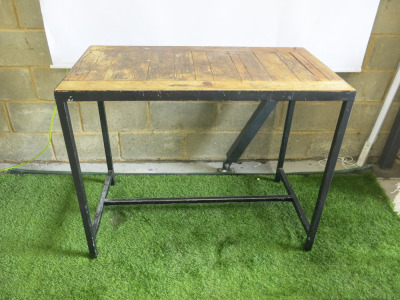 Reclaimed Wood Top Table on Heavy Metal Frame, Size H90 x W111 x D61cm.