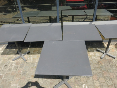 10 x Pedrali Grey Square Tables on Single Pedestal Base, Size H75 x W70 x D 70cm.
