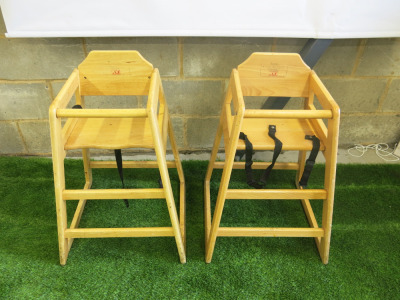 2 x Buler Wooden Children's High Chairs.