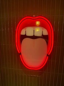 Blow 'For a Happy Life' by Studio Seletti, LED Wall Lamp Mouth. Size H58 x W41cm. NOTE: no transformer.