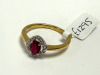 18ct Gold Ruby & Diamond Cluster Ring with White Gold Claws. Ring Size M.