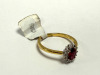 18ct Gold Ruby & Diamond Cluster Ring with White Gold Claws. Ring Size M. - 2