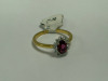 18ct Gold Ruby & Diamond Cluster Ring with White Gold Claws. Ring Size M. - 3