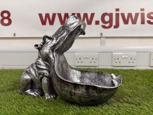 Hippo Ornament Open Mouth Tip Tray. Size H 23cm.