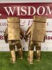 2 x Gold Coloured Lightweight Spaceman Statues, Size H80cm. NOTE: 1 x missing hand. - 4
