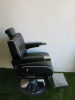 REM Voyager Black Barbers Chair with White Piping, Adjustable Height & Head Rest, S/N 010587. - 2