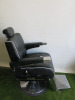 REM Voyager Black Barbers Chair with White Piping, Adjustable Height & Head Rest, S/N 010582. - 2