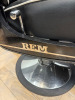 REM Voyager Black Barbers Chair with White Piping, Adjustable Height & Head Rest, S/N 010613. - 2