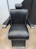 REM Voyager Black Barbers Chair with White Piping, Adjustable Height & Head Rest, S/N 010613. - 3
