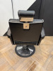 REM Voyager Black Barbers Chair with White Piping, Adjustable Height & Head Rest, S/N 010613. - 4