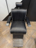 REM Voyager Black Barbers Chair with White Piping, Adjustable Height & Head Rest, S/N 010611. - 3
