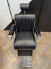 REM Voyager Black Barbers Chair with White Piping, Adjustable Height & Head Rest, S/N 010615. - 3