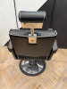 REM Voyager Black Barbers Chair with White Piping, Adjustable Height & Head Rest, S/N 010615. - 4