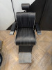 REM Voyager Black Barbers Chair with White Piping, Adjustable Height & Head Rest, S/N 010608. NOTE; Requires bolt in footrest. - 3