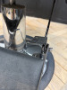 REM Voyager Black Barbers Chair with White Piping, Adjustable Height & Head Rest, S/N 010612. NOTE; Requires bolts in footrest. - 7