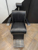 REM Voyager Black Barbers Chair with White Piping, Adjustable Height & Head Rest. S/N 010609. - 3
