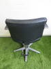 Professional Height Adjustable Barbers Chair on Chrome Base in Black PVC. - 3