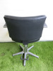 Professional Height Adjustable Barbers Chair on Chrome Base in Black PVC. - 3