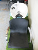 Adjustable Back Wash with Ceramic Basin, Tap & Flexi Hose. Upholstered in Black Faux Leather.