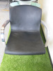 Adjustable Back Wash with Ceramic Basin, Tap & Flexi Hose. Upholstered in Black Faux Leather. - 2