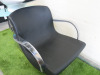 Adjustable Back Wash with Ceramic Basin, Tap & Flexi Hose. Upholstered in Black Faux Leather. - 3