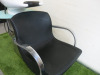 Adjustable Back Wash with Ceramic Basin, Tap & Flexi Hose. Upholstered in Black Faux Leather. - 3