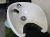 Adjustable Back Wash with Ceramic Basin, Tap & Flexi Hose. Upholstered in Black Faux Leather. - 4