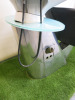 Adjustable Back Wash with Ceramic Basin, Tap & Flexi Hose. Upholstered in Black Faux Leather. - 6
