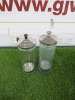 2 x Barbers Disinfectant Jars with Lids. - 2