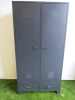 2 Door 2 Drawer Metal Storage Cabinet in Black with 2 Adjustable Shelves & Clothes Rail. Size H180 x W90 x D40cm.