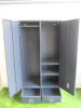 2 Door 2 Drawer Metal Storage Cabinet in Black with 2 Adjustable Shelves & Clothes Rail. Size H180 x W90 x D40cm. - 2