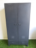 2 Door 2 Drawer Metal Storage Cabinet in Black with 2 Adjustable Shelves & Clothes Rail. Size H180 x W90 x D40cm.