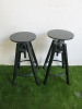 Pair of Ikea Dalfred Height Adjustable Wooden Stalls in Black.