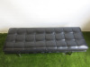 Black Faux Leather Cushion Bench Seat with Chrome Legs. Size H44 x W121 x D46cm. - 2
