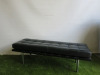Black Faux Leather Cushion Bench Seat with Chrome Legs. Size H44 x W121 x D46cm. - 3