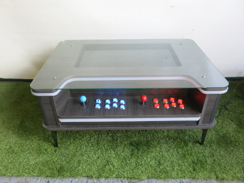 Alphr-3D Max Games 2 Player Coffee Table Arcade Machine. Loaded with 270 Games. Size H45 x W95 x D65cm.