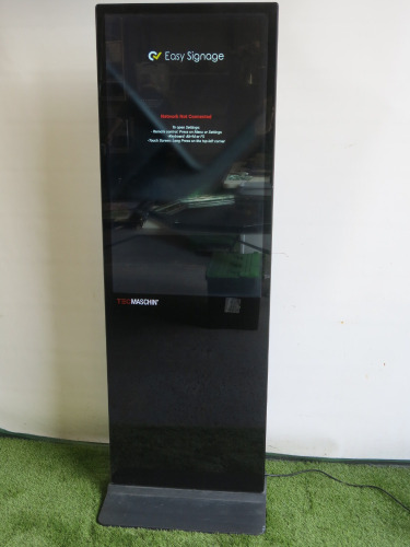 TEC MASCHIN Digital Display Totem 43" Standing Advertising Machine, Model YDH-H435L01, Android 9.0, Resolution 1080-1920, DO 01/2022. Size H180 x W59cm.