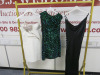 Stock of 226 x Items of Italian Women's Clothing, Shoes & Accessories to Include: 61 x Dresses, 45 x Blouses, 40 x Jeans, 33 x Skirts, 19 x Trousers, 10 x Shorts, 15 x Jumpers & Jackets, 3 x Hats, 7 x Pairs of Shoes & 4 x Gold Coloured Clothes Rails (As V - 33