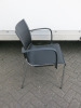 10 x Akaba Black and Silver Plastic Stacking Chairs. - 5