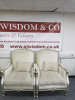 2 x Oversized Silver Wooden Frame, Upholstered Boutique Chairs. Size H108cm.