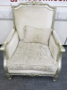 2 x Oversized Silver Wooden Frame, Upholstered Boutique Chairs. Size H108cm. - 3