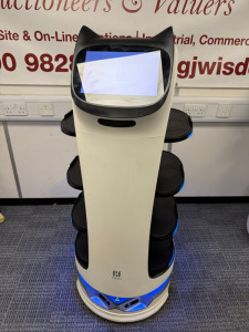 Pudu Robotics Bellabot Commercial Delivery Robot, Model BL101. Comes with 2 x Li-ion Battery Packs, Model RB01, 25600mAH & Charger, Model FY290080000. NOTE: power supply requires attention.